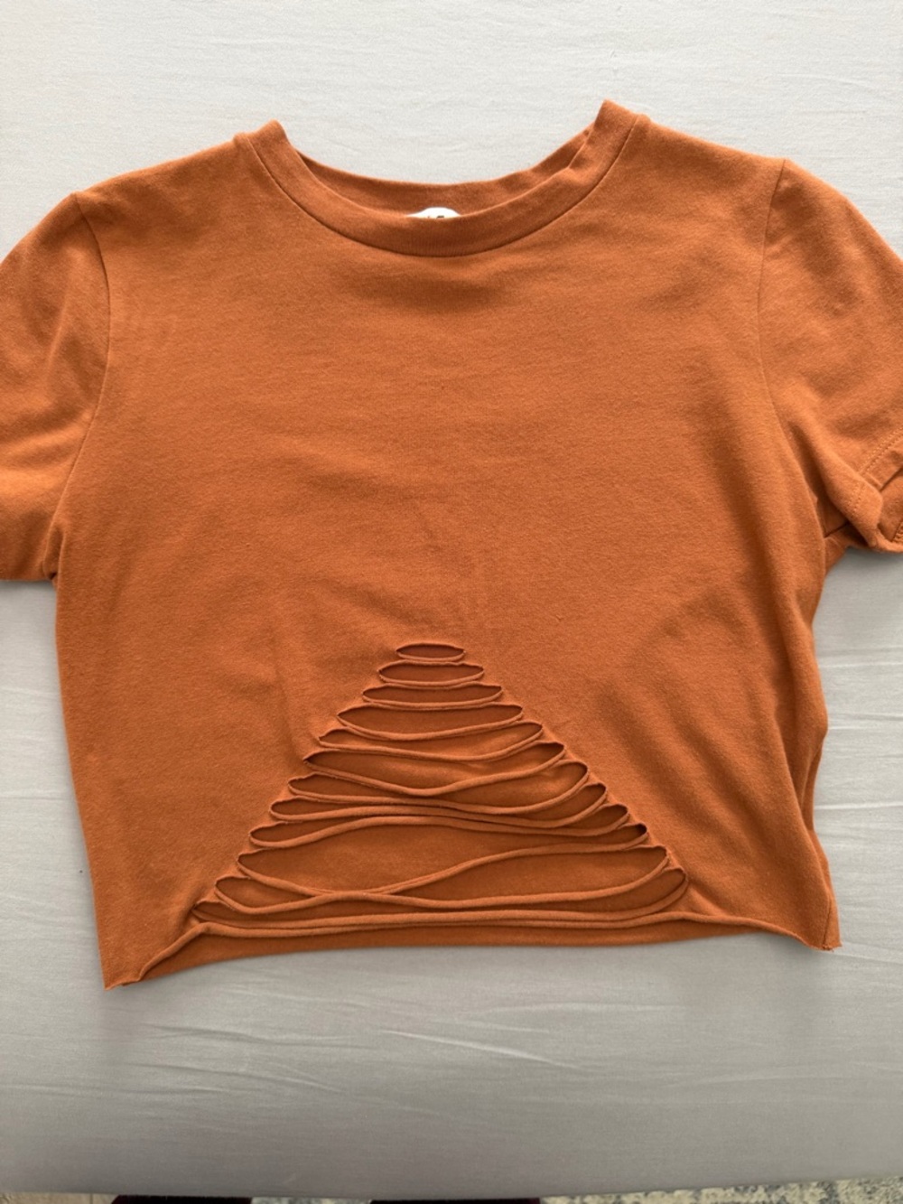 Love J Rust Orange Cutout Crop Tee
